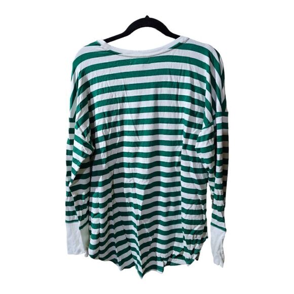 LIZ CLAIBORNE Green & White Scoop Neck Top Shirt - Size XL - Picture 2 of 7